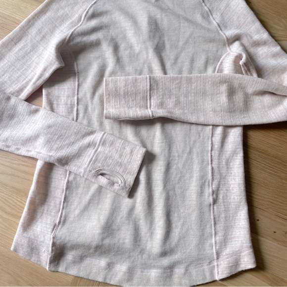 Dakini Womens Merino Wool 1/4 Zip Nordic Tan and light pink base layer Size XL - Picture 6 of 9